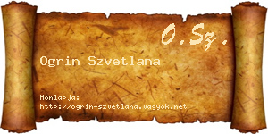 Ogrin Szvetlana névjegykártya